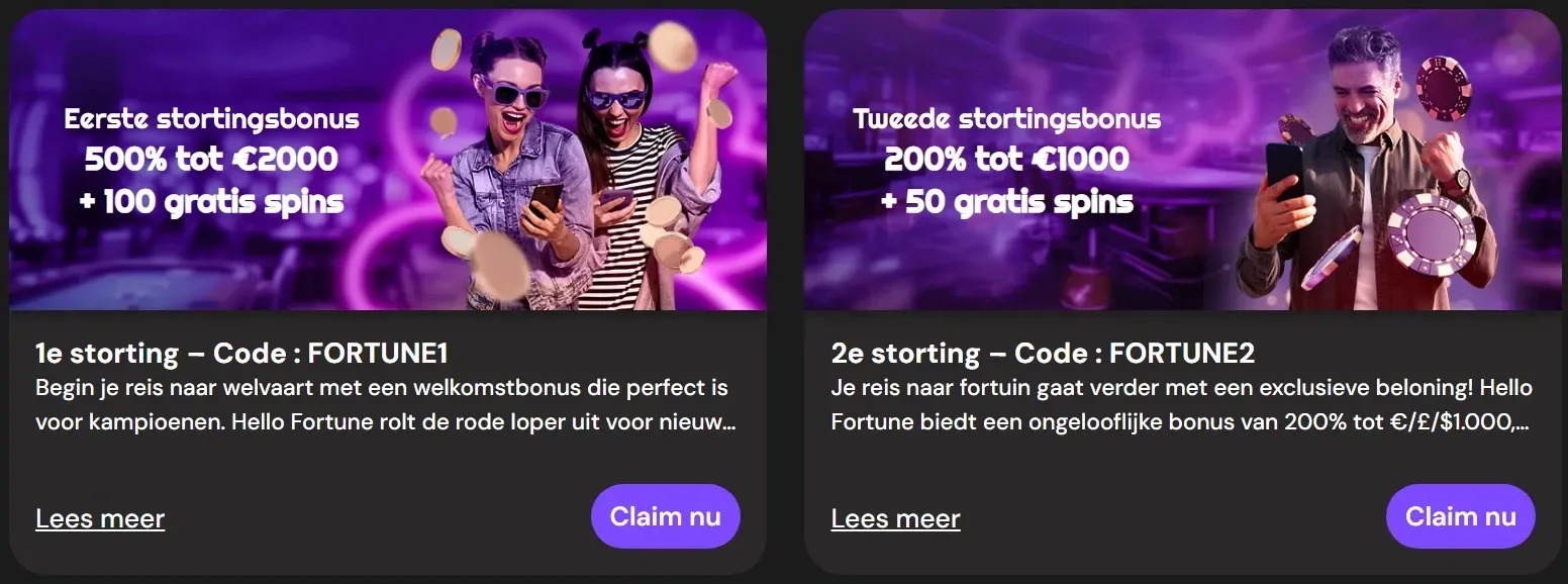Hello fortune casino promoties nl