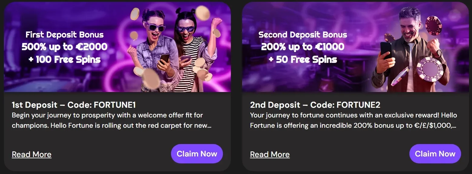Hello Fortune casino promotions en
