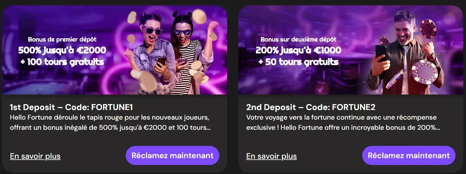 Hello Fortune casino promotions fr