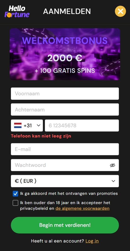 Hello fortune casino registreren nl